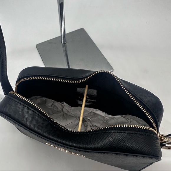 Kate Spade Mini Staci Camera Leather Crossbody Bag Black - Picture 7 of 9